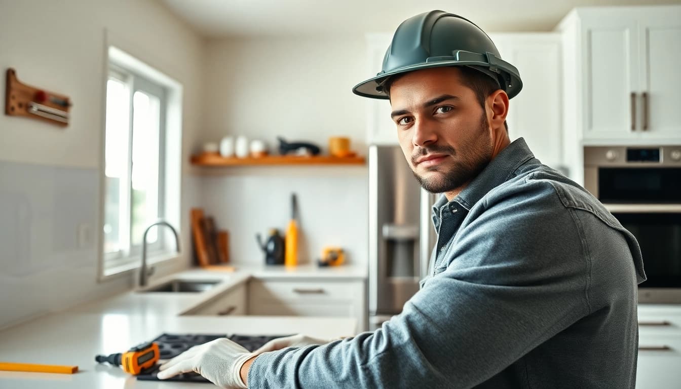 Experienced remodel contractor near me Austin renovating a modern kitchen with natural light.