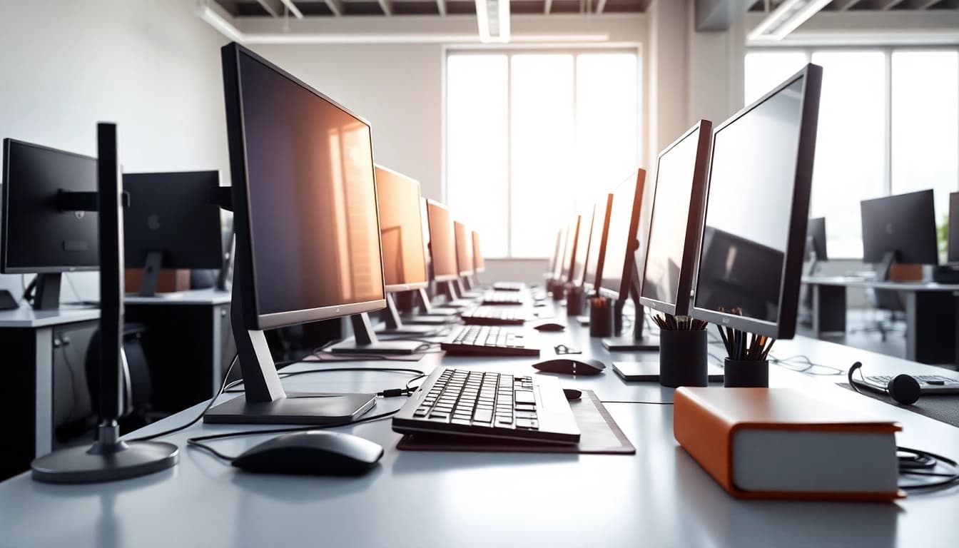 Experience productivity at a Typing Center with modern workstations and efficient setups.