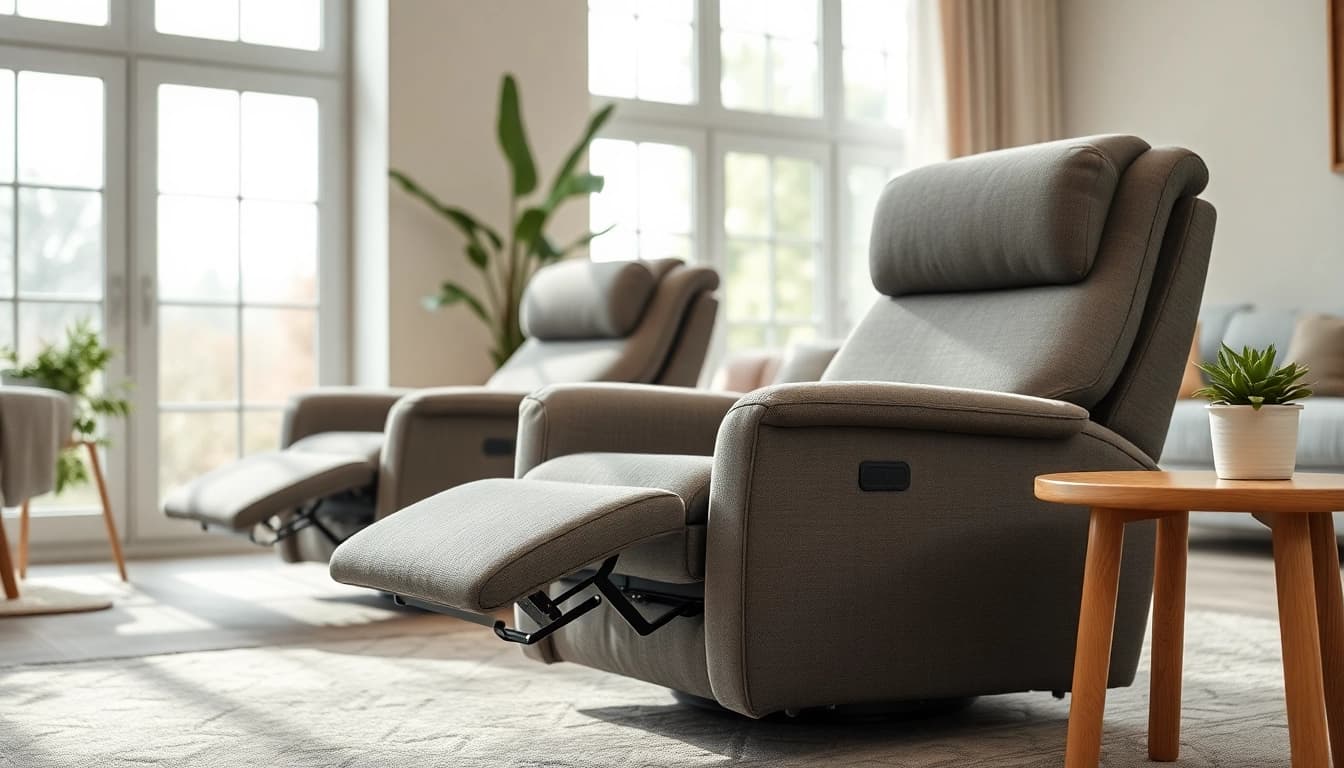 Experience lay flat recliners in a beautifully designed living room, showcasing comfort and style.