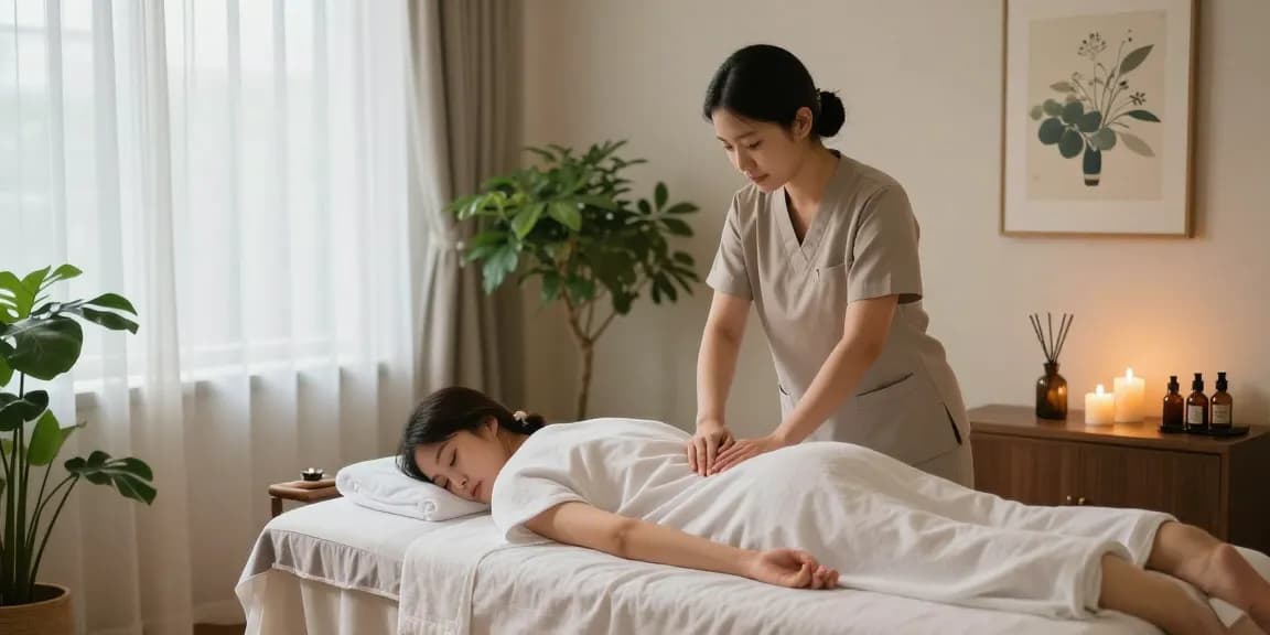 Relaxing 강서구출장마사지 session in a tranquil wellness studio with soothing ambiance.