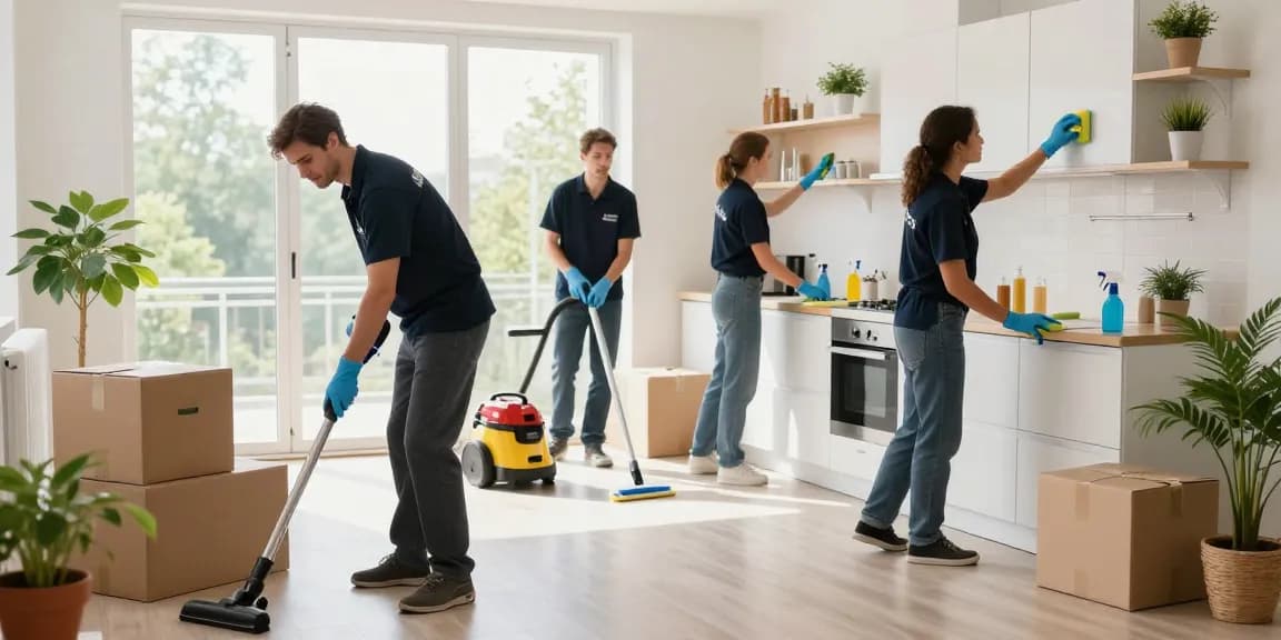 Professional move-out cleaning process in Solothurn showcasing expert cleaning techniques.