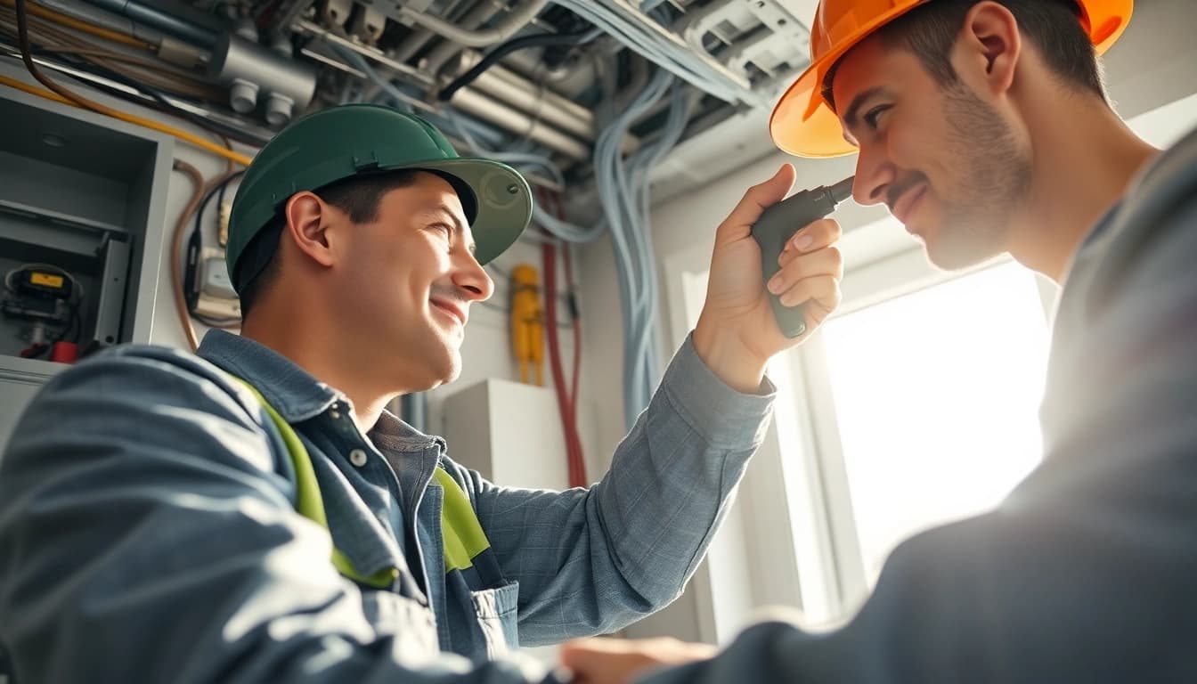 Expert delivering electrical services vancouver in a home setting, showcasing quality work and attention to detail.