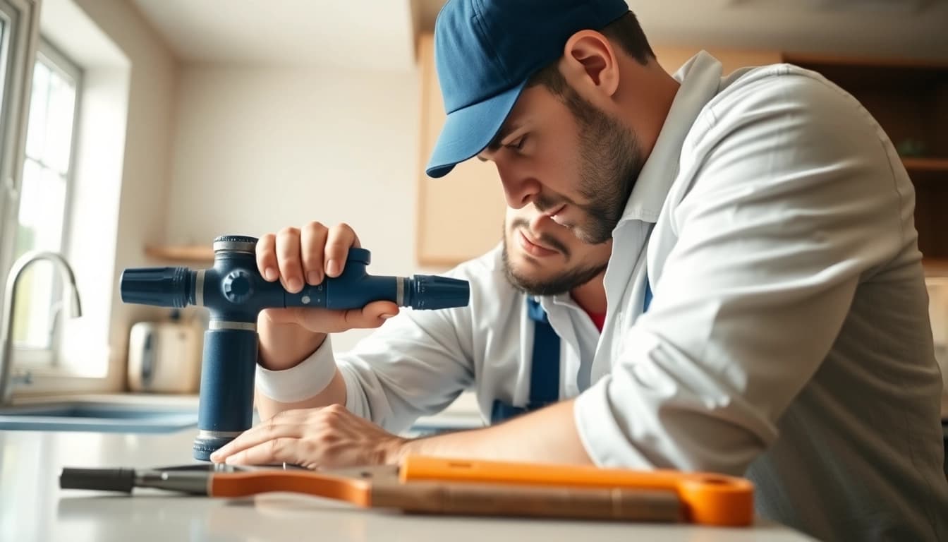 Hire a reliable plumber near me for efficient leak repairs in a modern kitchen.