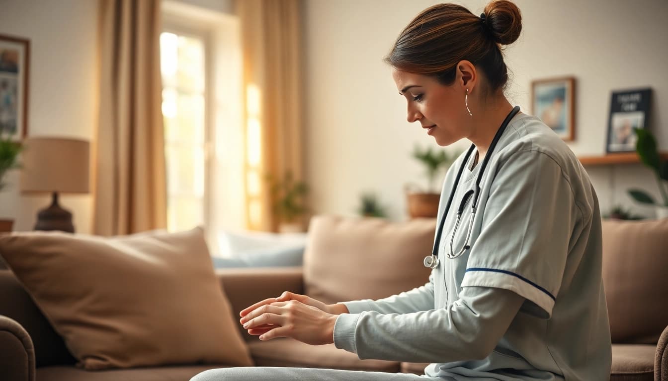 Experience at home health care with a nurse providing compassionate support to an elderly client.