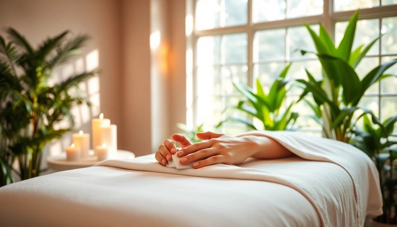 Experience anal lightening with a soothing spa treatment ambiance.