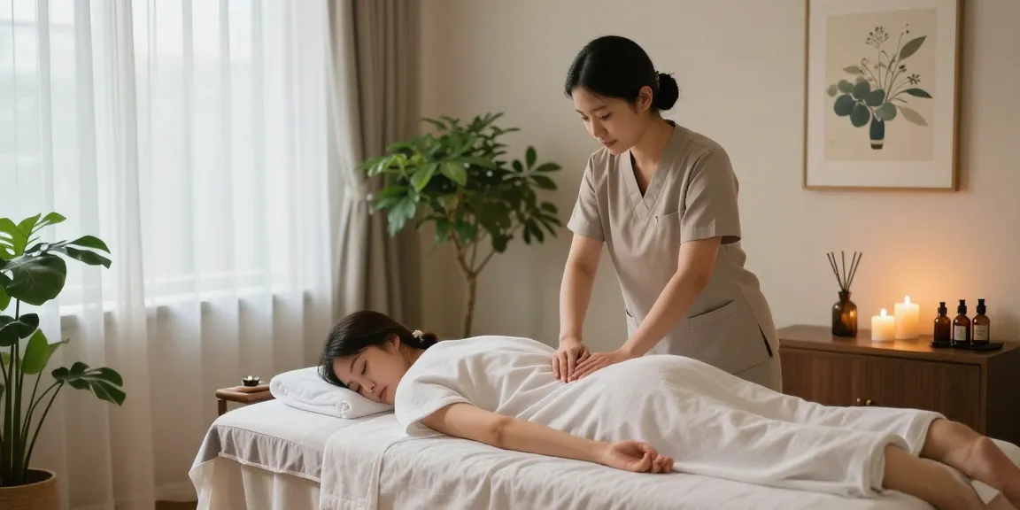 Relaxing 강서구출장마사지 session in a tranquil wellness studio with soothing ambiance.