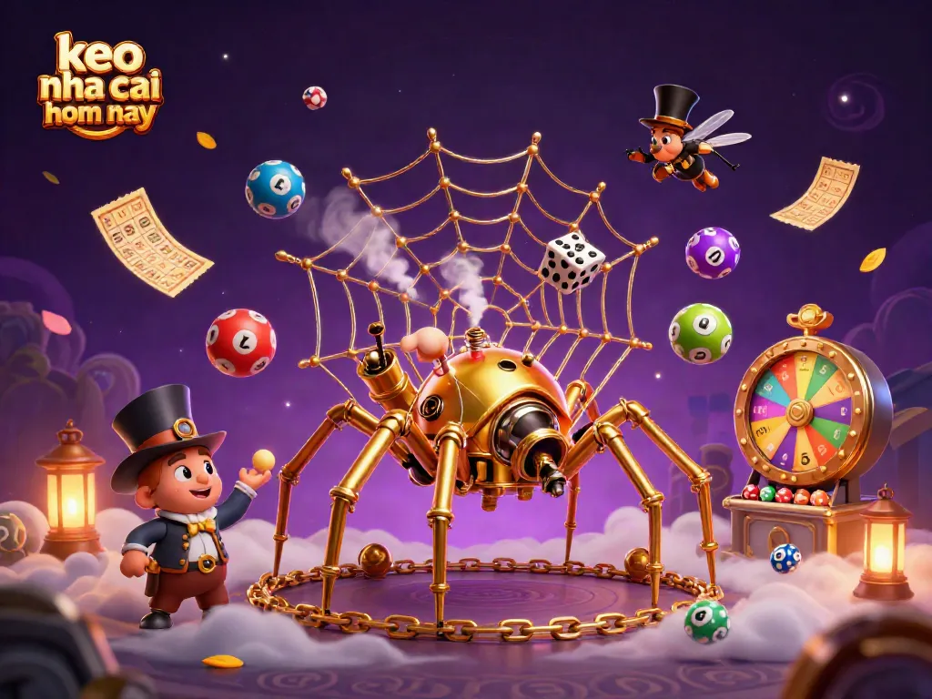 Catch the excitement of keo nha cai hom nay with vibrant lottery balls and unique steampunk characters!