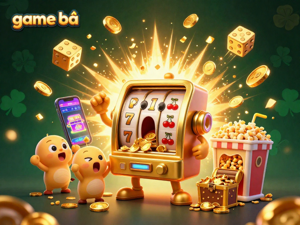Spin and win big with the game bài through vibrant slot machines and festive casino elements.