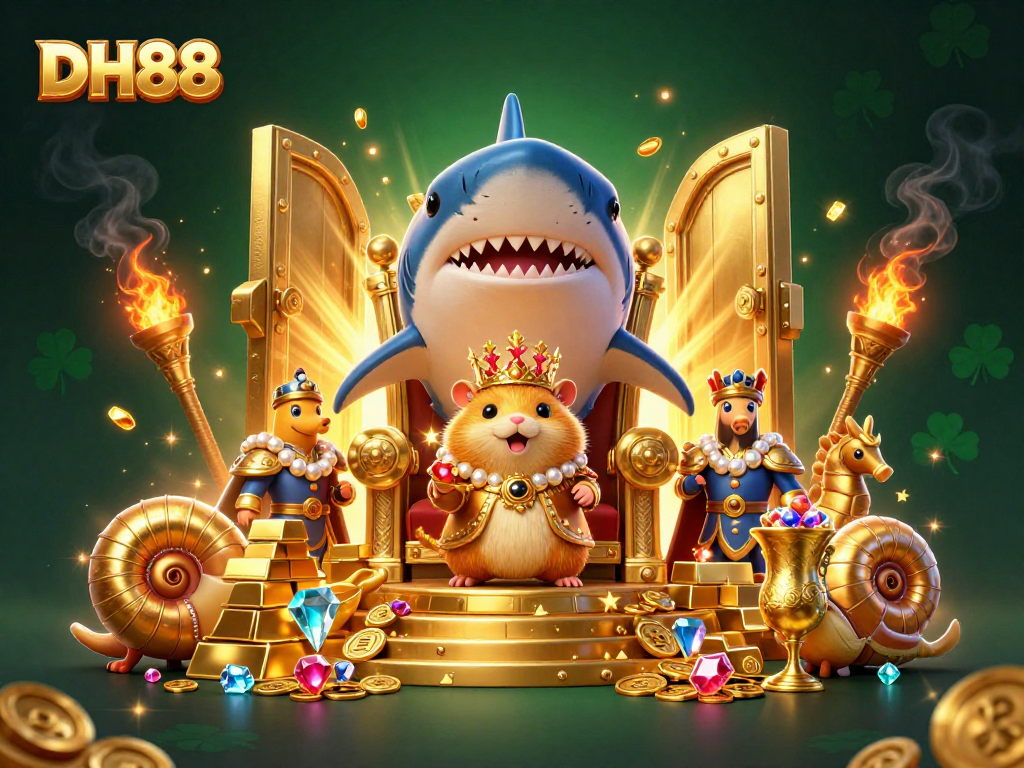 Join the adventure at DH88 with a golden hamster king and treasures from a dazzling casino scene.