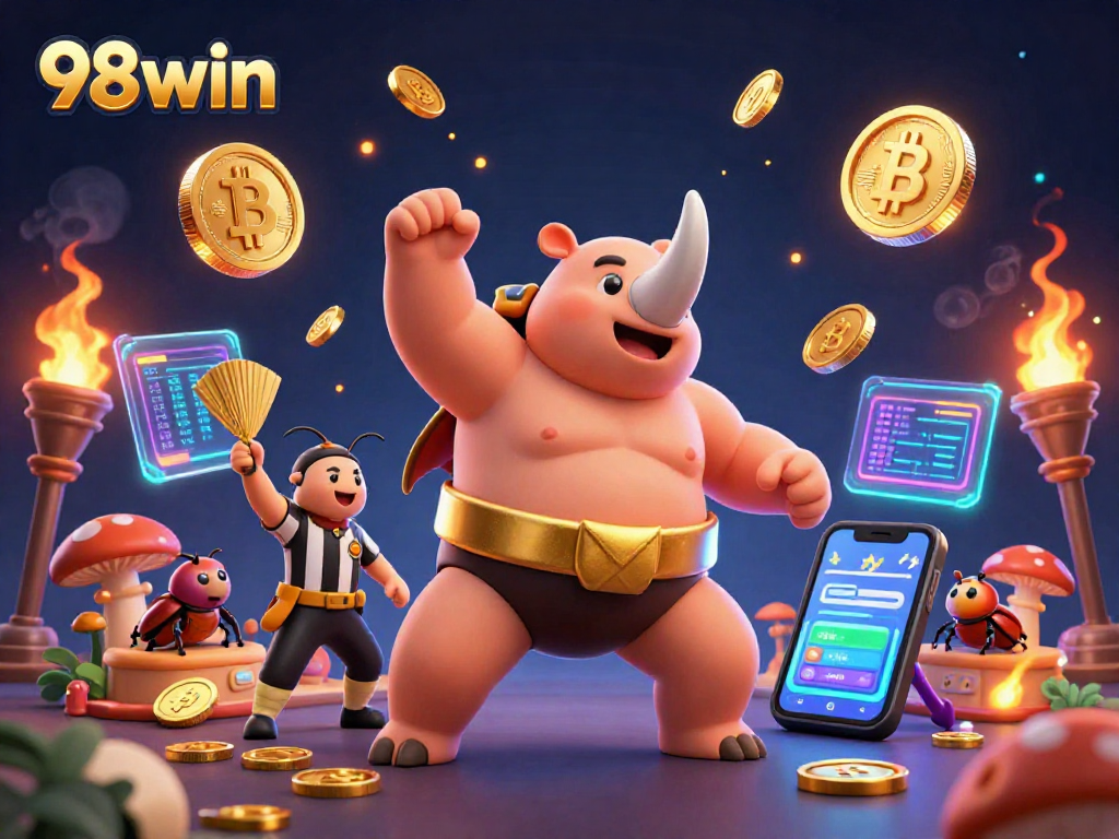 Experience crypto gaming excitement at 98win with vibrant 3D characters and dynamic action.