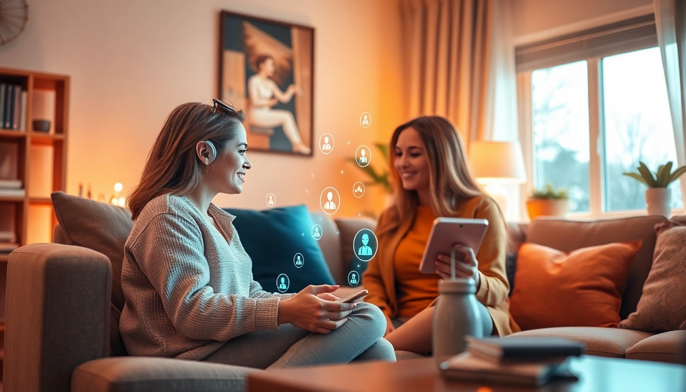 Engaging with Crushon AI chatbot on a sleek device in a cozy setting